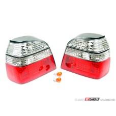 Depo Golf MK3 Tail Light Set - Clear/Red