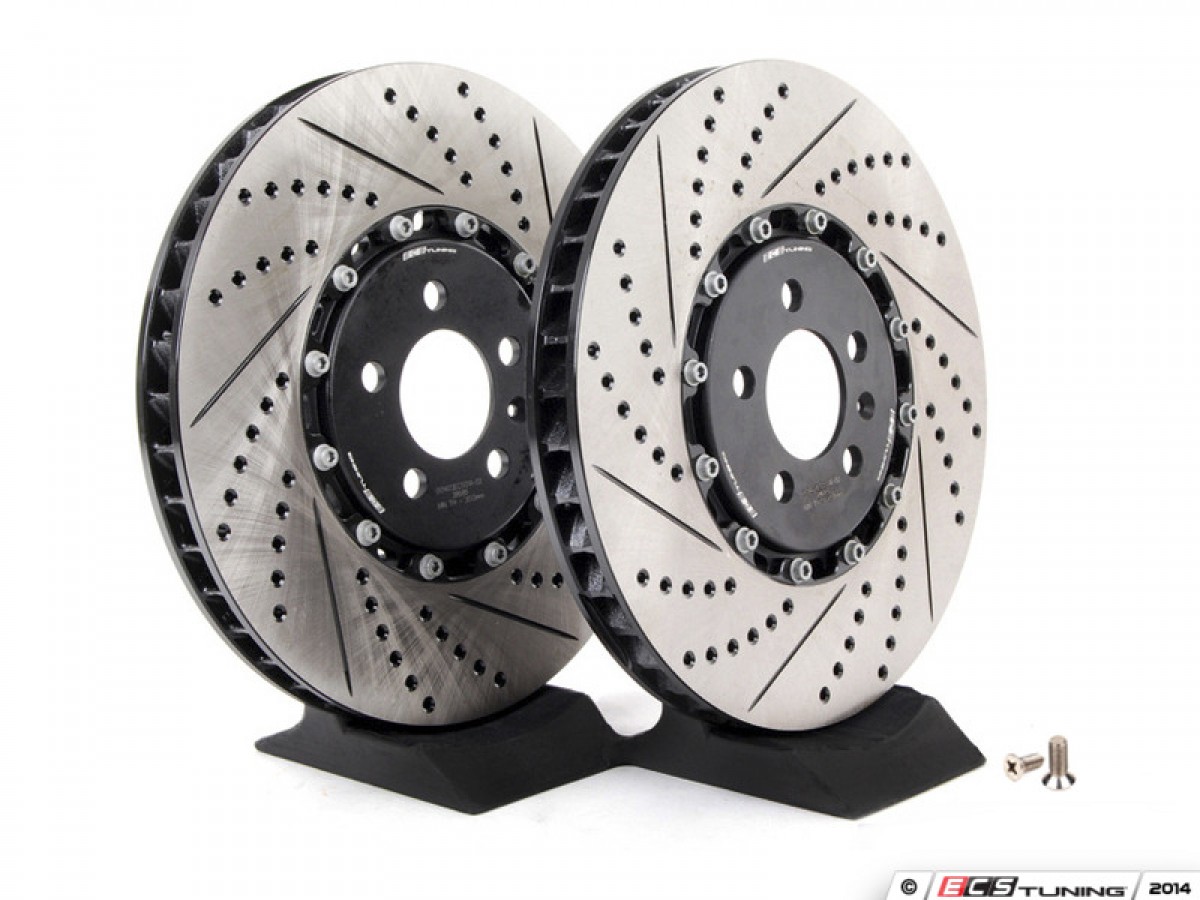 Front Cross-Drilled & Slotted 2-Piece Brake Rotors - Pair (334x32)