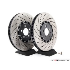 Front Cross-Drilled & Slotted 2-Piece Brake Rotors - Pair (334x32)