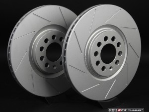 Late Front Slotted Brake Rotors - Pair (312x25)